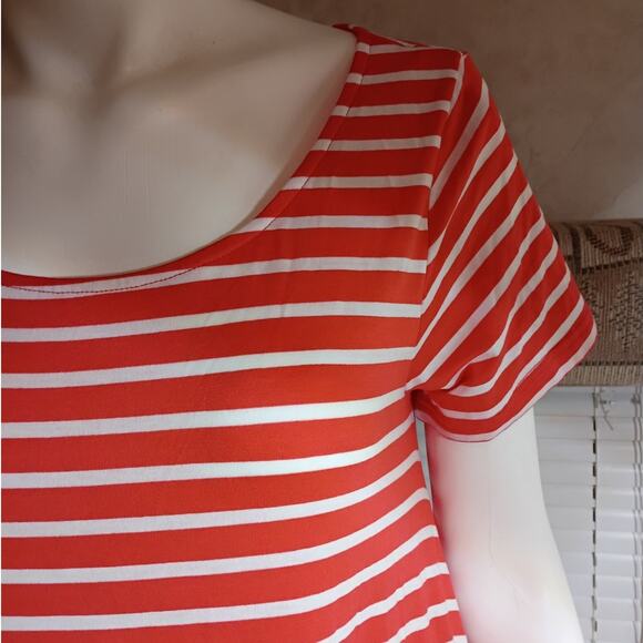 NWT Jodifl Red White Stripe Swing Dress Small Soft Stretch Everyday Casual - Picture 3 of 13